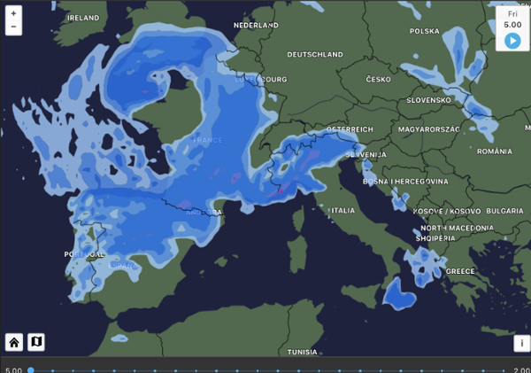 precipitation map dark