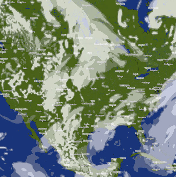 cloudiness forecast map